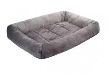 Купить yami-yami лежак прямоугольный с валиком для собак и кошек серый