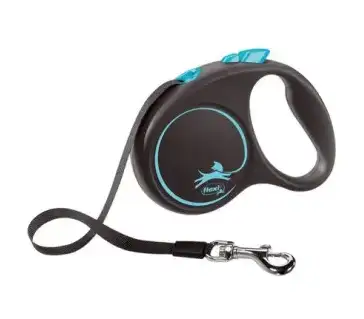 Flexi рулетка-ремень для собак, голубая, Black Design tape blue