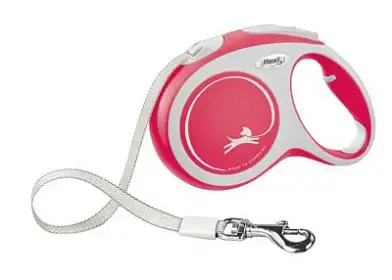 Flexi рулетка-ремень для собак, красная, New Comfort Tape red